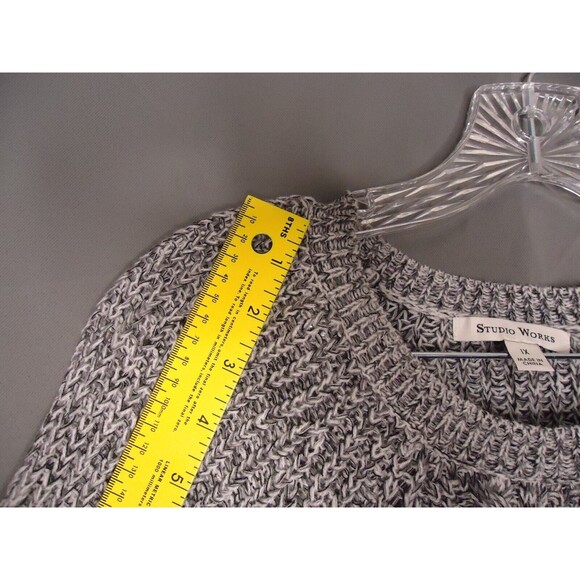 Studio Works Knit Long Sleeve Sweater Color Grey/Black Marbling Womens Size 1X - Picture 8 of 11